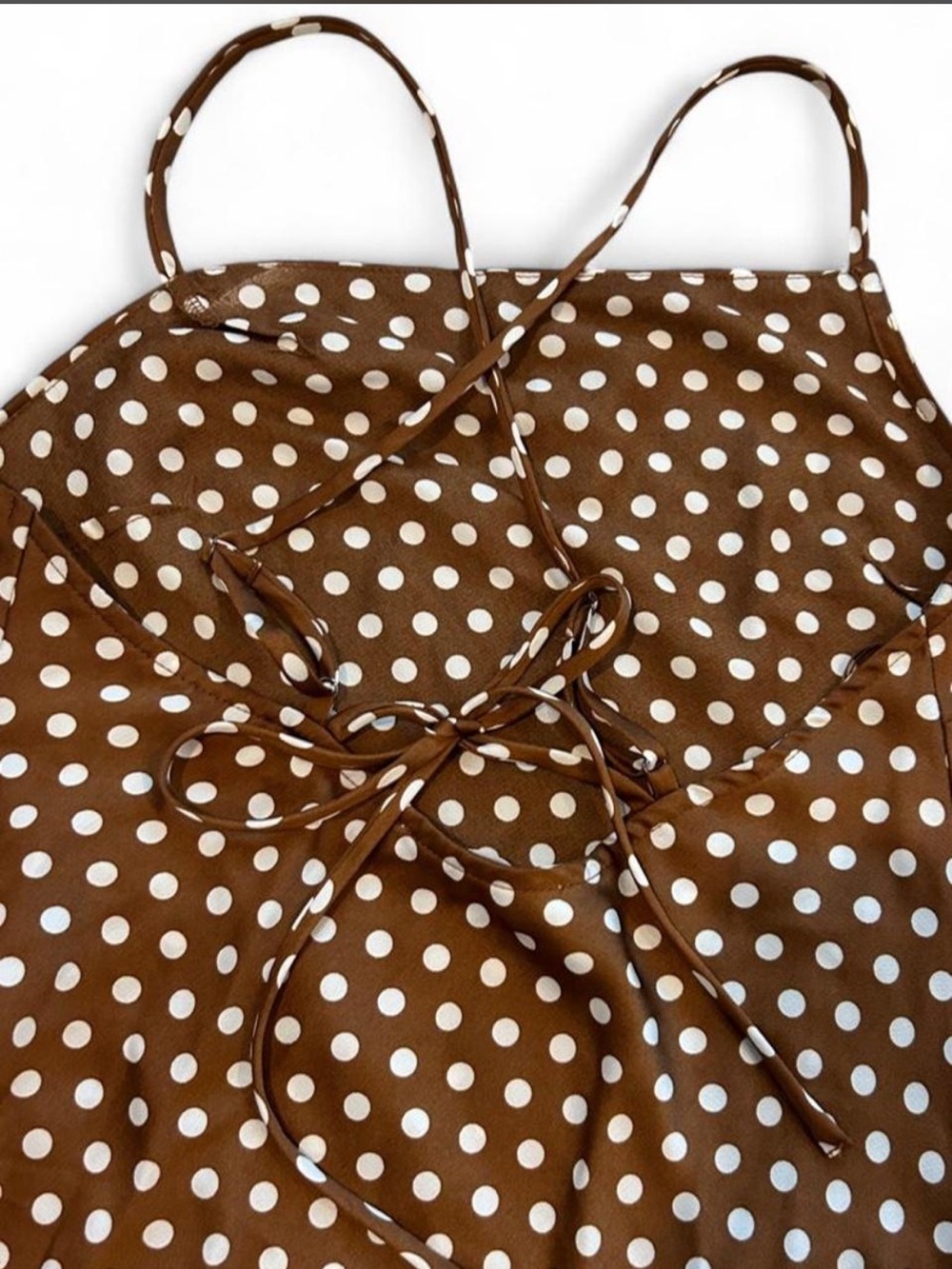 Astr Brown Polka Dot Midi Slip Dress - Picture 8 of 8